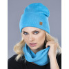 Dámsky set Olivia - čiapka a šál - azúrovo modrý1