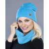 Dámsky set Olivia - čiapka a šál - azúrovo modrý