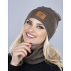 Dámsky set Paula - čiapka a šál - mocca1