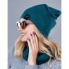 Dámsky set Classic - čiapka a šál - azúrovo modrý