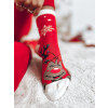 Vianočné vzorované ponožky - červené