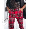 Kárované nohavice Nora - červené2