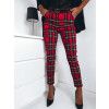 Kárované nohavice Nora - červené