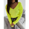 Sveter s brošňou Cornelia - neónovo žltý