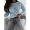 Perforovaný sveter Elianne - bledomodrý
