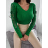 Svetríkový top s krajkou Chloenne - zelený1