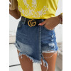Potrhané sukňové kraťasy Janice - modré