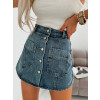 Rifľové sukňové kraťasy Gina - modré