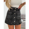 Rifľové sukňové kraťasy Gina - čierne