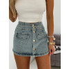 Rifľové sukňové kraťasy Reena - bledomodré1