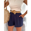 Dámske ľanové kraťasy Debora - tmavomodré1