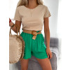 Dámske ľanové kraťasy Debora - zelené