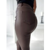 Elastické koženkové nohavice Bruna - hnedé2