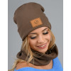 Dámsky set Carla - čiapka a šál - hnedý
