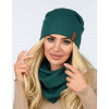 Dámsky set Lara Style - čiapka a šál - tmavo zelený