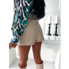Koženkové sukňové kraťasy Rejan - bežové2