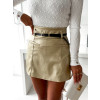 Koženkové sukňové kraťasy Beyla - zlaté