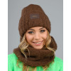 Dámsky set Molly - čiapka a šál - tmavo hnedá
