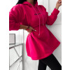 Dámska dlhá mikina s kapucňou Bradley - ružová magenta1