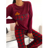 Dámske teplé pyžamo Queen - bordové