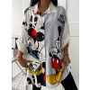 Oversize košeľa s potlačou Minnie a Mickey - biela1