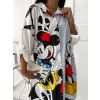 Oversize košeľa s potlačou Minnie a Mickey - biela