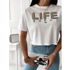 Dámske bavlnené tričko Life - biele1