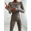 Legínový Push up komplet Missy - hnedo sivý