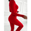 Rebrovaný legínový komplet Kali - červený2