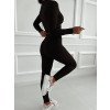 Rebrovaný legínový komplet Kali - čierny2