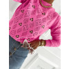Dámsky perforovaný sveter Maida - ružový1