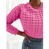 Perforovaný sveter Norman - ružový1
