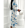 Dlhé vzorované šaty Shadin - bielo modré1
