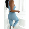 Legínový Push up komplet Calumm - bledo modrý2