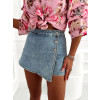 Rifľové sukňové kraťasy Anne - modré