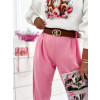 Teplákové nohavice s opaskom Rody - ružové2