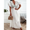 Dlhé boho šaty Francis - biele