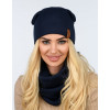Dámsky set Lara - čiapka a šál - tmavo modrý