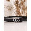 Dámsky opasok so striebornou prackou CC - čierny