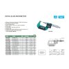 Mikrometer / Bügelmessschraube mit schmalen Messflächen 25-50/0,001 mm, Typ A, INSIZE 3532-50A