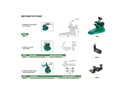 Insize-6301-külső-mikrométer-állvány