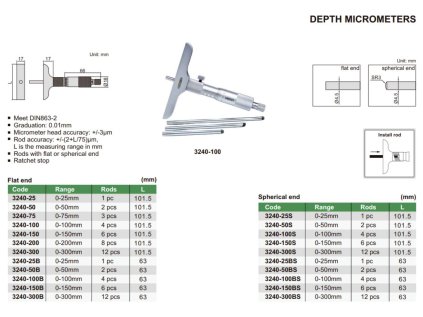 Insize-3240-25-mélységmérő-mikrométer