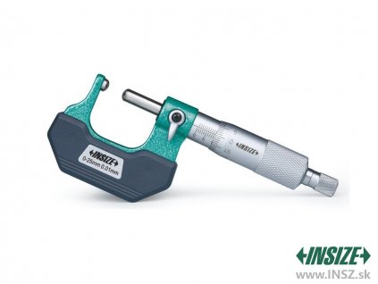 Třmenový mikrometr s kulovým nebo válcovým pevným dotekem INSIZE 25 mm A typ 3260 25A