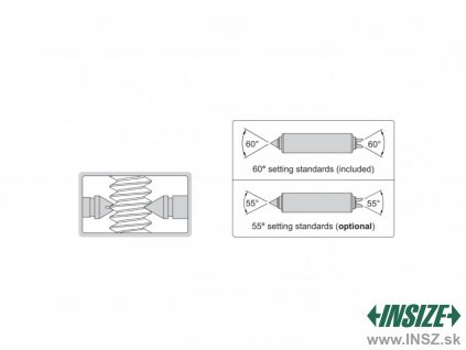 Nastavovacia mierka 55° pre závitový mikrometer 125A INSIZE