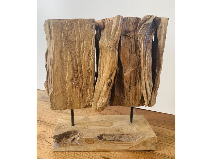 Dekorace teak s podstavcem 25-35