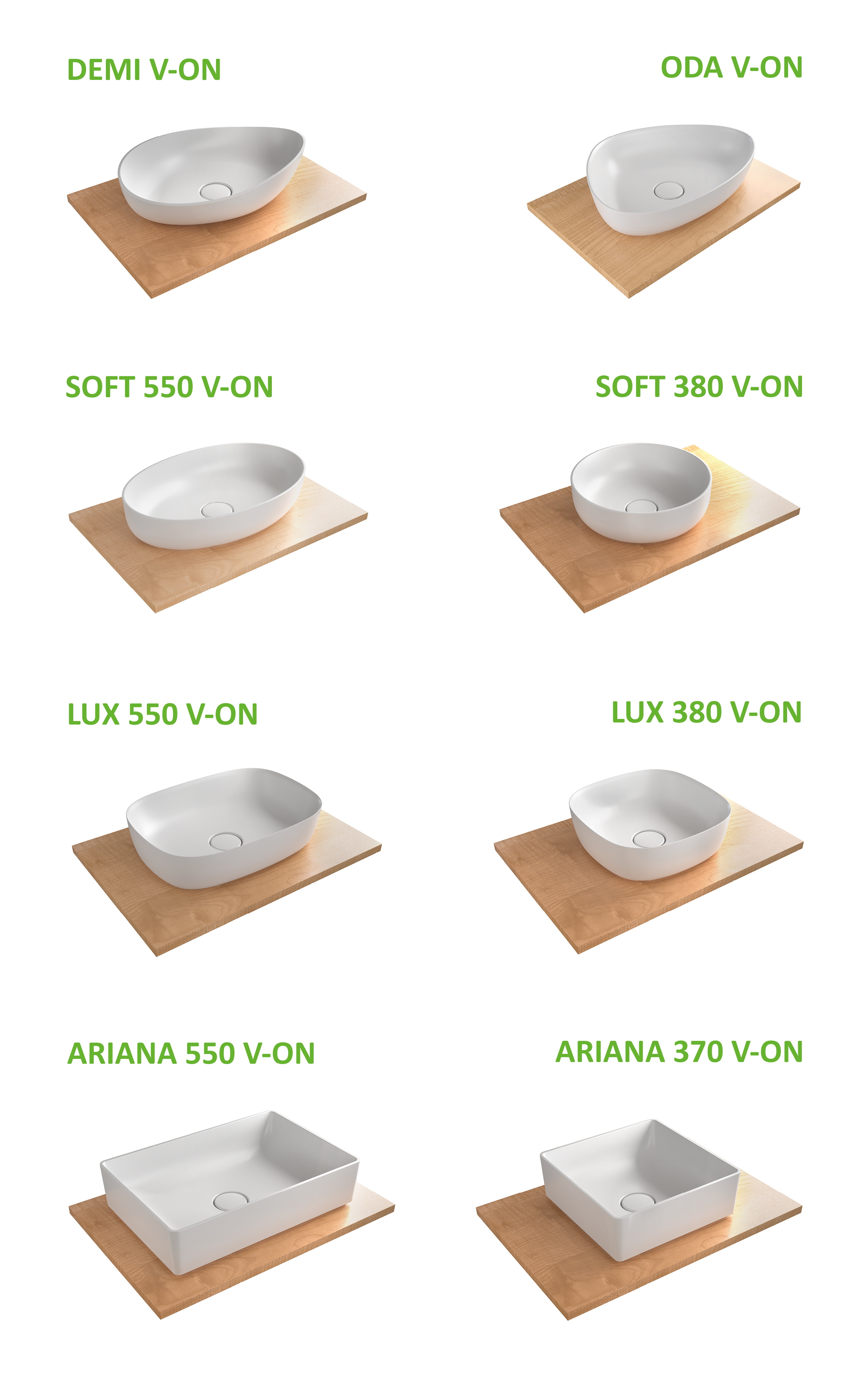 Nová designová kerrock umyvadla na desku