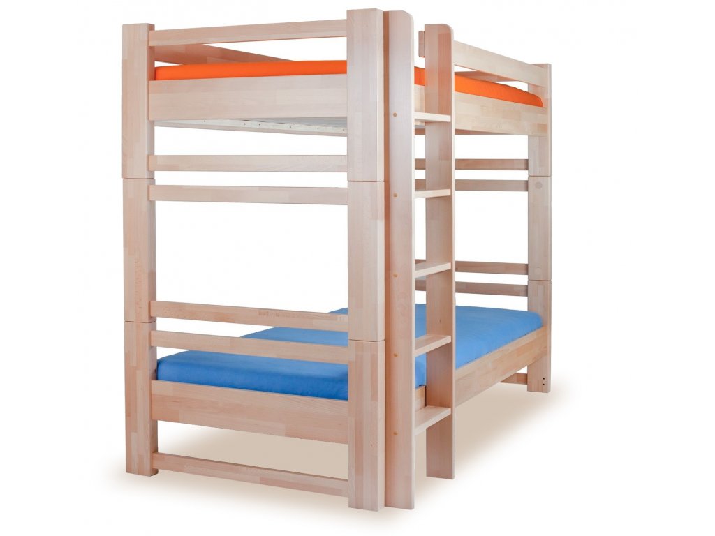 Dětská patrová postel postel - palanda rozkládací LUCAS, masiv buk (Výběr moření HP 07. Bílá)