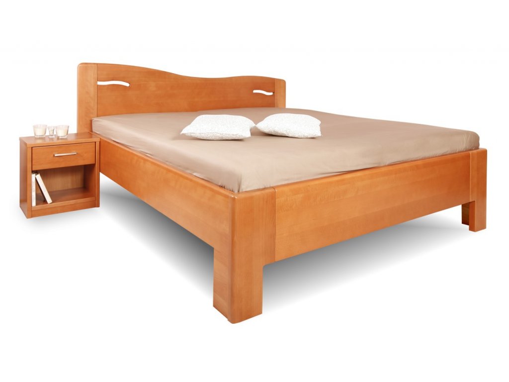 Zvýšená postel K-DESIGN 2-A senior 160x200, 180x200, masiv buk (01-Ložná plocha 180x200 cm, Povrchová úprava KC 70. Lak - odstín čokoláda)