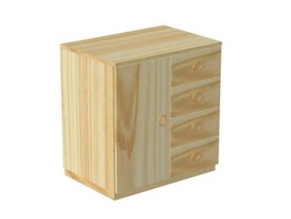 Skříň  dvířka + zásuvky D414-Domino (Výběr provedení - moření 2. Moření na bílo (výroba 6-8 týdnů ))