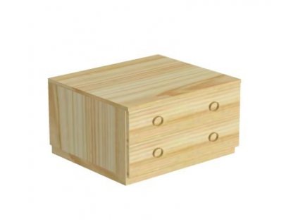 Skříň 2-zásuvková D502-Domino (Výběr provedení - moření 2. Moření na bílo (výroba 6-8 týdnů ))